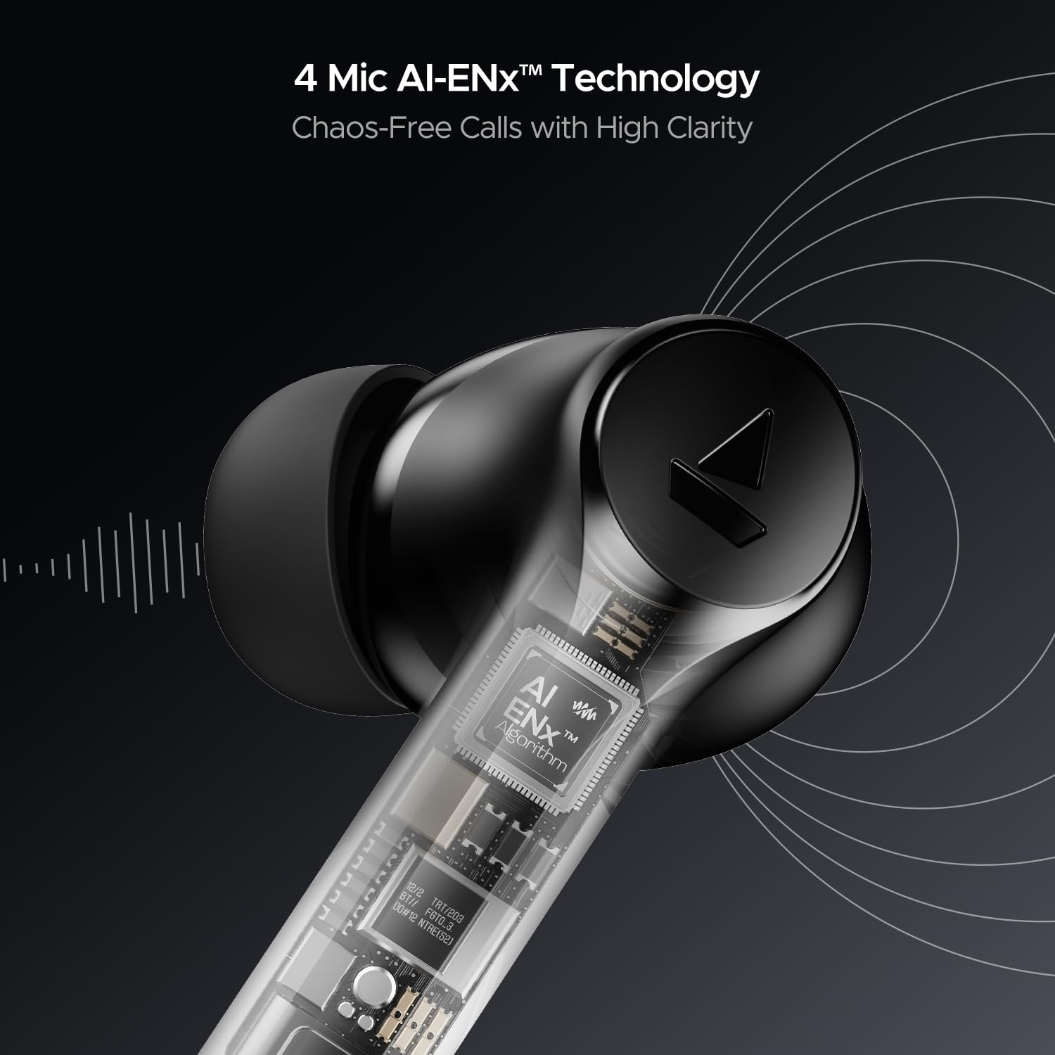 boAt Airdopes 300 Cinematic Spatial Audio 50HRS Battery 4Mic AI ENx Fast Charge App Support Low Latency IPX4 v53 Bluetooth Earbuds TWS Ear Buds Wireless Earphones with mic Gunmetal Black