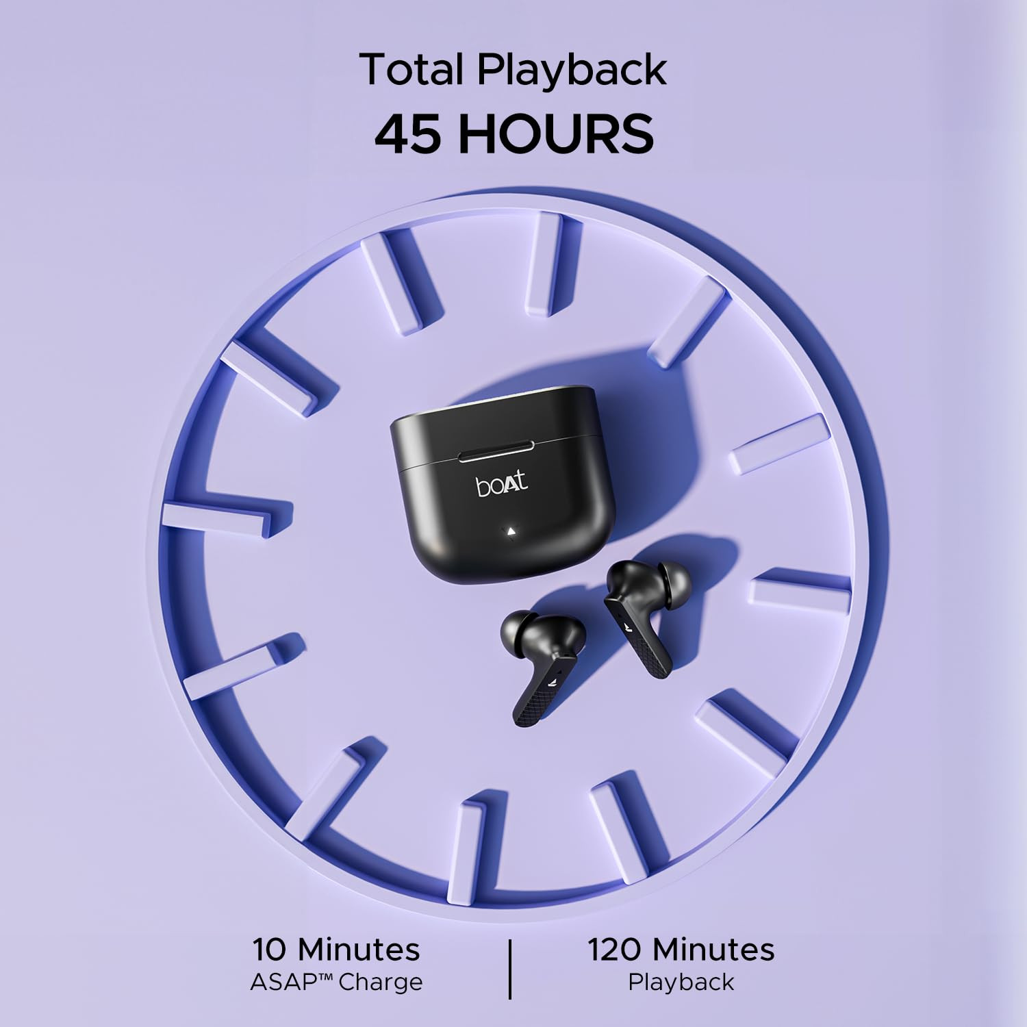 boAt Airdopes 91 45HRS Battery 50ms Low Latency ENx Tech Fast Charge IPX4 IWP Tech v53 Bluetooth Earbuds TWS Ear Buds Wireless Earphones with mic Active Black