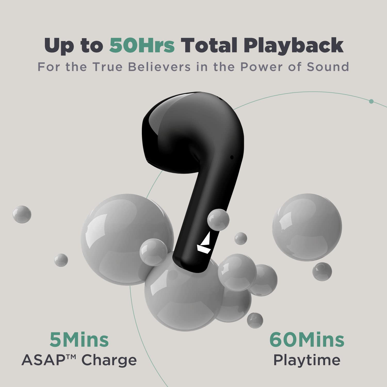 boAt Airdopes Atom 81 Truly Wireless in Ear True Wireless Earbuds WUpto 50H Playtime Quad Mics Enx Tech 13MM DriversSuper Low Latency50Ms ASAP Charge BT V53Opal Black