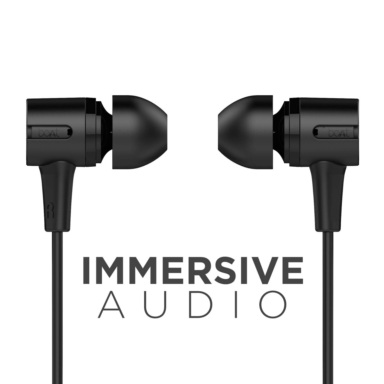 boAt Bassheads 102 in Ear Wired Earphones with MicCharcoal Black