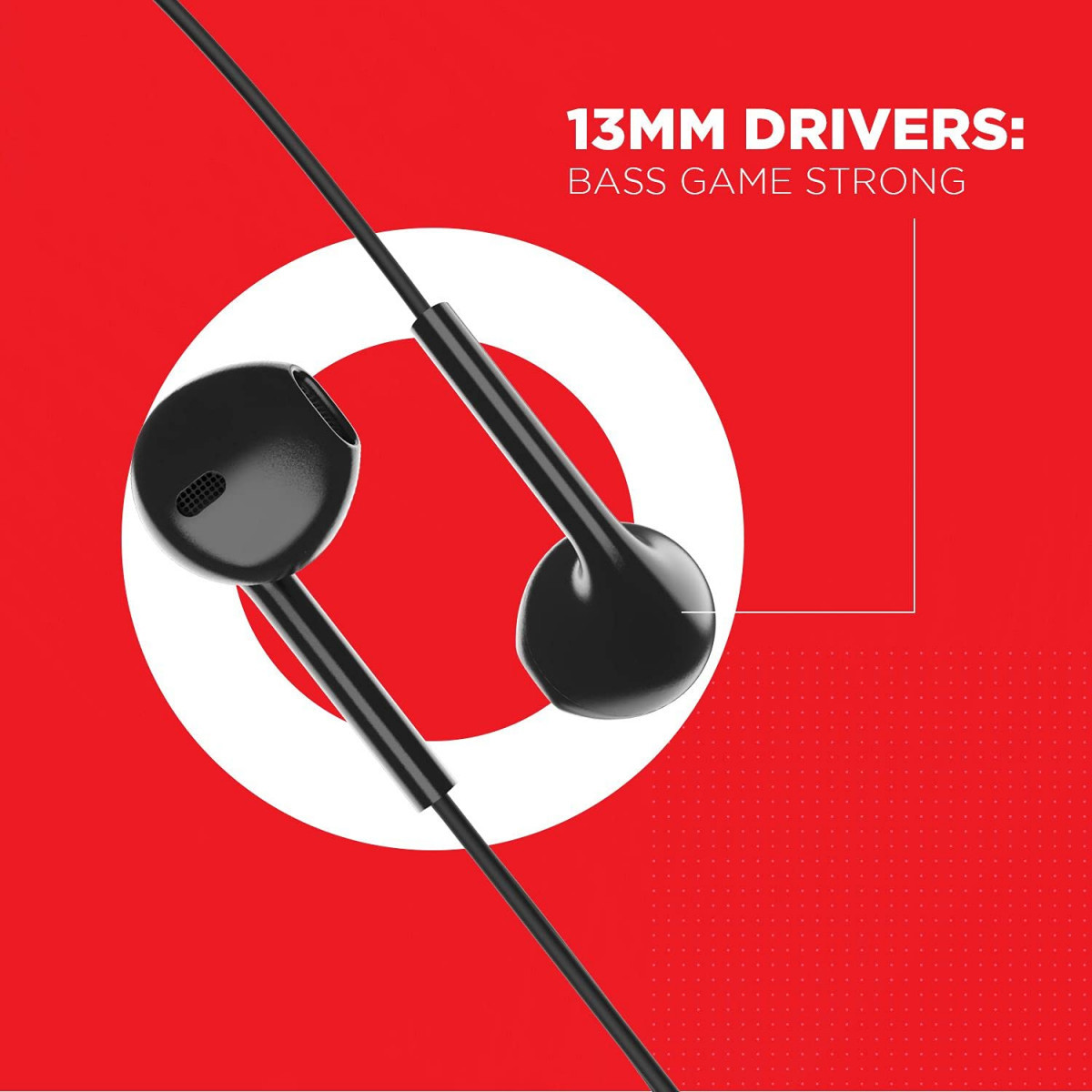 boAt Bassheads 105 Wired in Ear Earphones with Mic Black