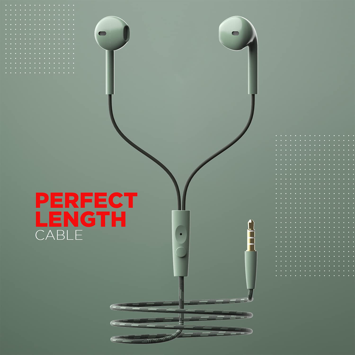 boAt bassheads 105 Wired in Ear Earphones with Mic Green