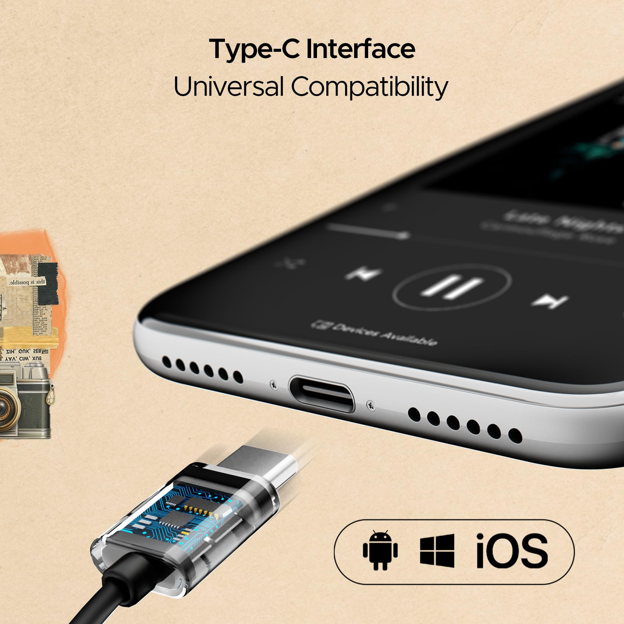 boAt Bassheads 122 ANC Wired in Ear Earphones with 25Db Active Noise Cancellation 13Mm Drivers Ambient Mode Type-C Jack in-Line Microphone Snug Fit Multi-OS CompatibilityBlack