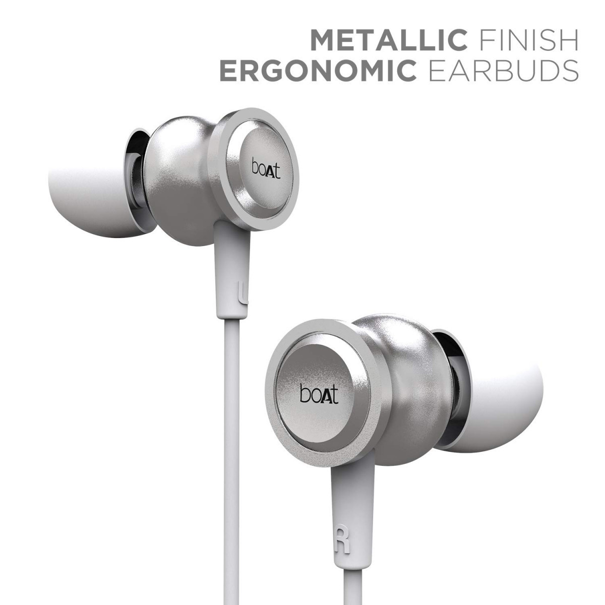 boAt BassHeads 152 in Ear Wired Earphones with MicWhite Pearl