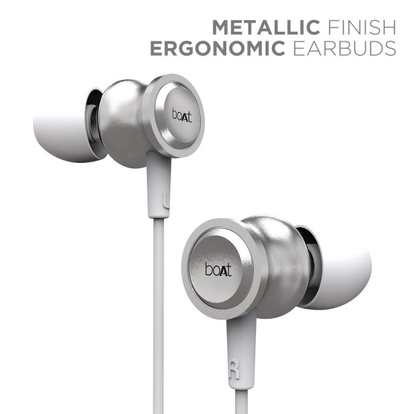 Image of boAt BassHeads 152 in Ear Wired Earphones with Mic(White Pearl)