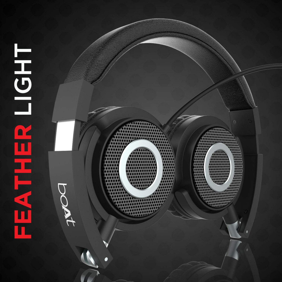 boAt BassHeads 900 On-Ear Wired Headphone with Mic Carbon Black