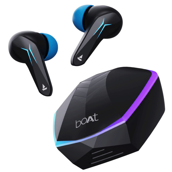 Image of boAt Immortal 121 in Ear TWS Earbuds with Beast Mode(40ms Low Latency) for Gaming, 40H Playtime, Blazing LEDs, Quad Mics ENx Signature Sound, ASAP Charge(10 Mins= 180 Mins)(Black Sabre)