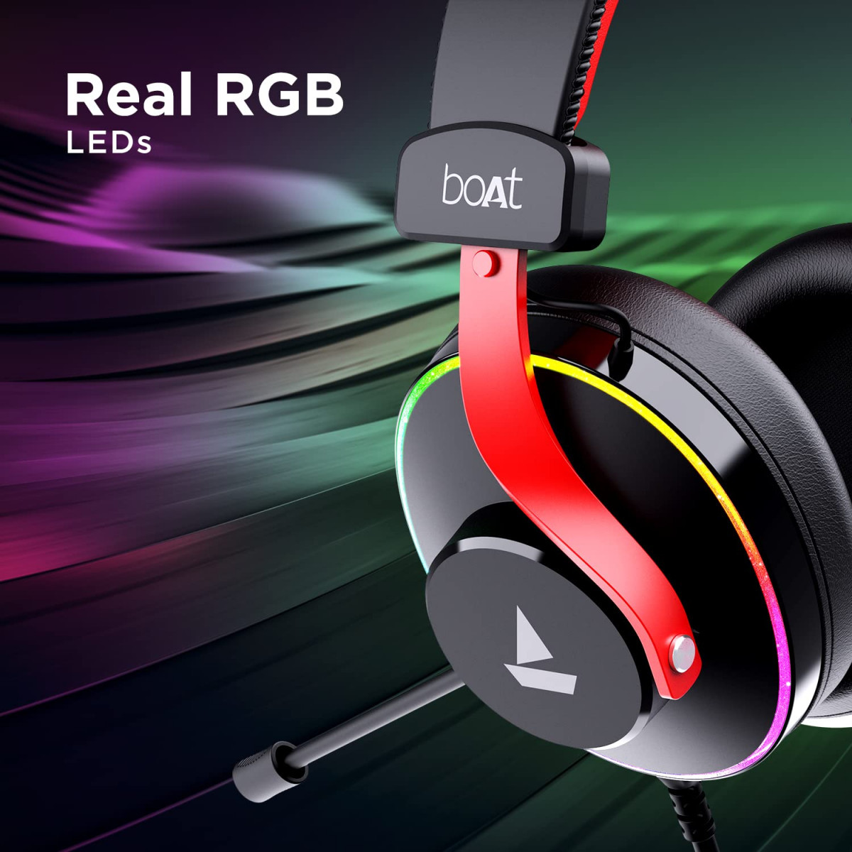 boAt Immortal IM-700 71 Channel PC Virtual Surround Sound ENx Tech RGB LEDs Black