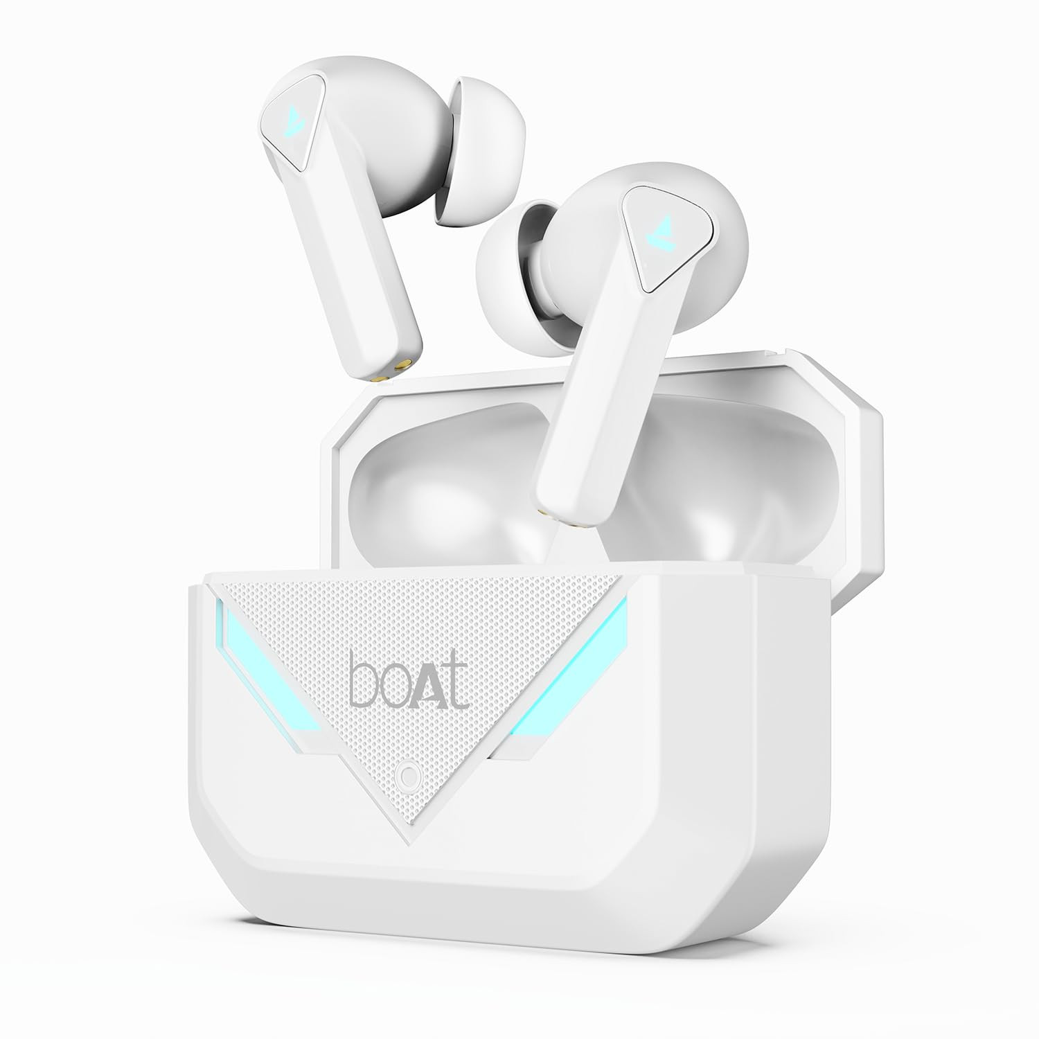 boAt Newly Launched Immortal 158 TWS in Ear Gaming Earbuds with 40hrs Playback 40ms Super-Low Latency Beast Mode RGB LEDs 4 Mics with ENx IWP ASAP Charge BTv53White Sabre
