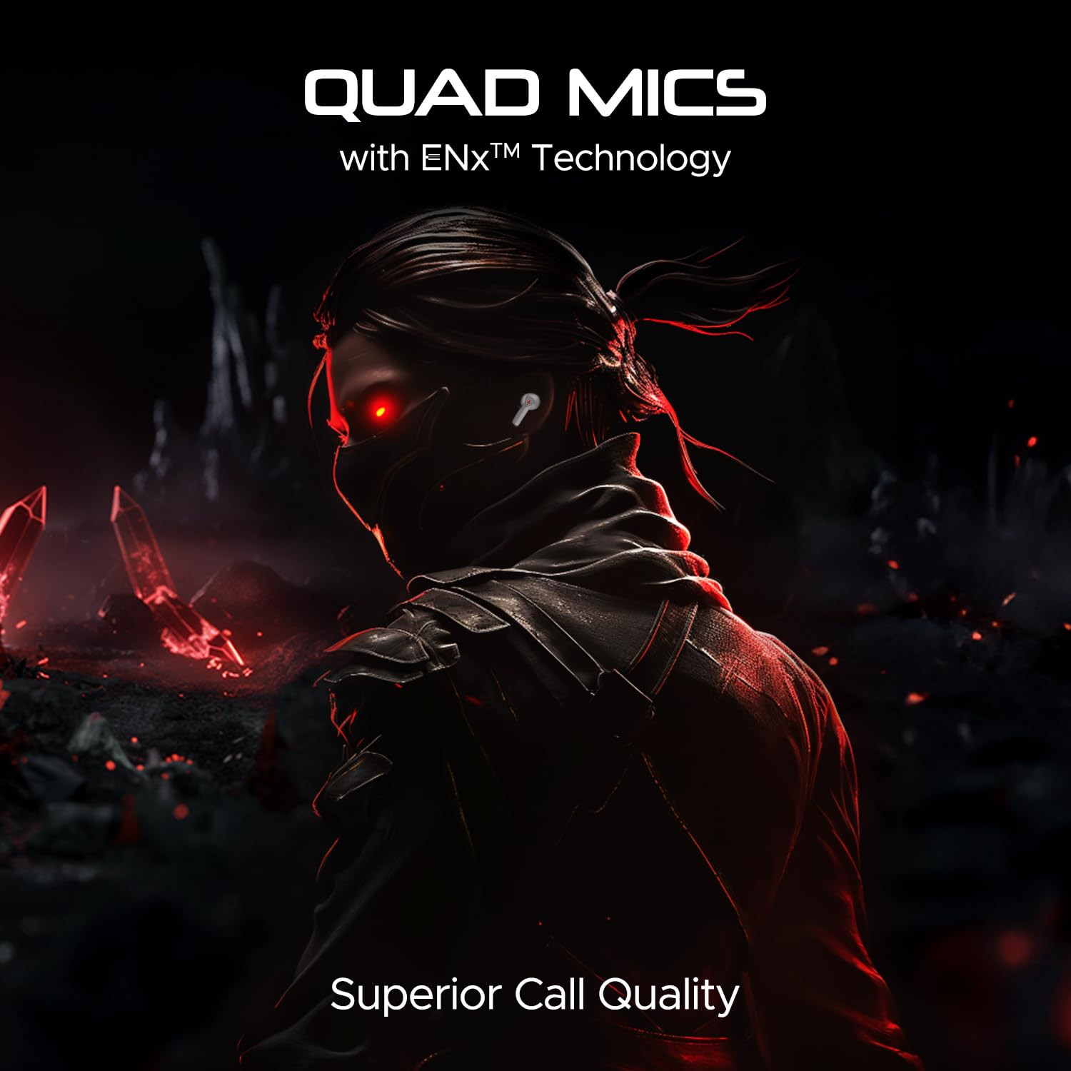 boAt Newly Launched Immortal 158 TWS in Ear Gaming Earbuds with 40hrs Playback 40ms Super-Low Latency Beast Mode RGB LEDs 4 Mics with ENx IWP ASAP Charge BTv53White Sabre