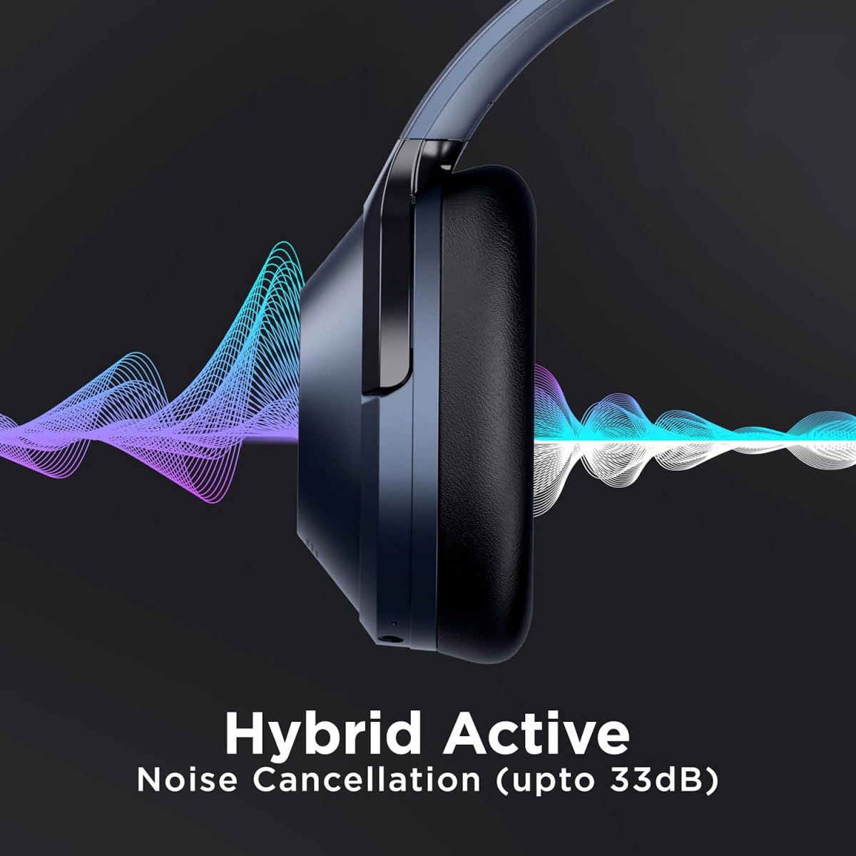 boAt Nirvana 751 ANC Hybrid Active Noise Cancelling Bluetooth Wireless Over Ear Headphones Bold Blue