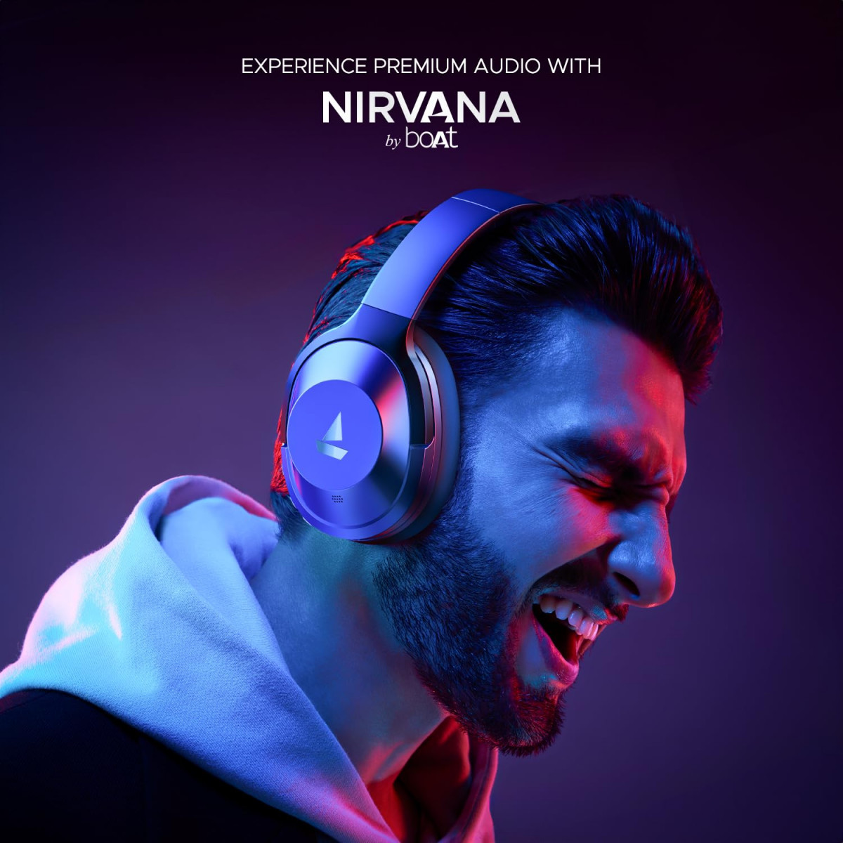 boAt Nirvana 751 ANC Hybrid Active Noise Cancelling Bluetooth Wireless Over Ear Headphones Bold Blue