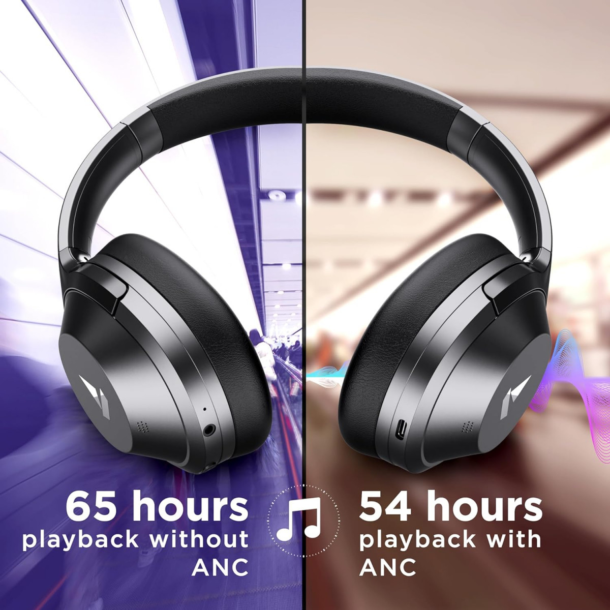 boAt Nirvana 751 ANC Hybrid Active Noise Cancelling Bluetooth Wireless Over Ear Headphones Gunmetal Grey