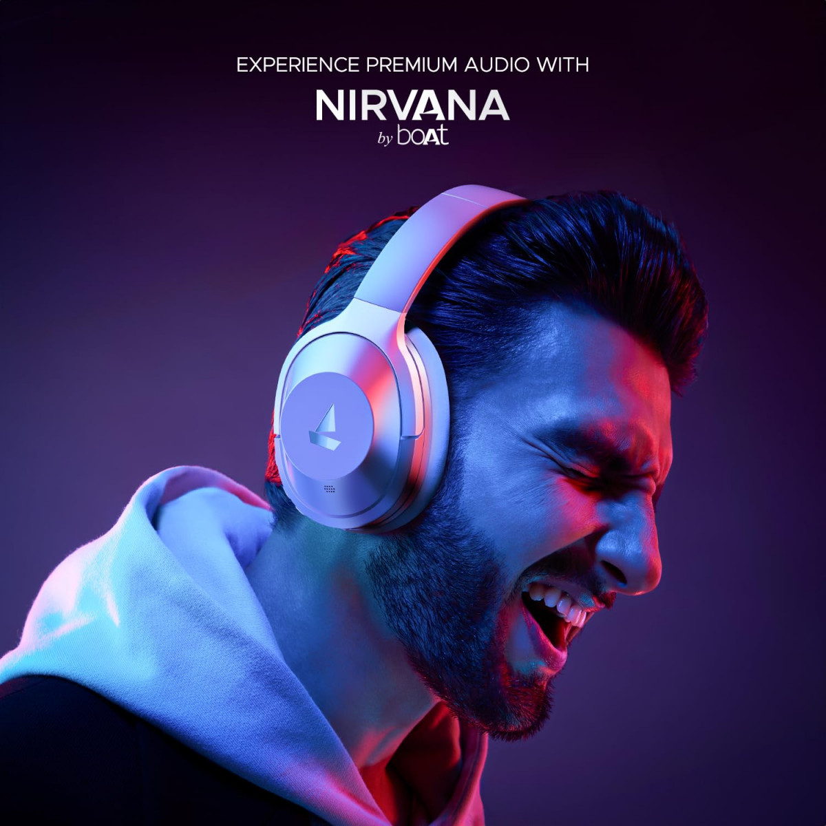 boAt Nirvana 751 ANC Hybrid Active Noise Cancelling Bluetooth Wireless Over Ear Headphones Silver Sterling