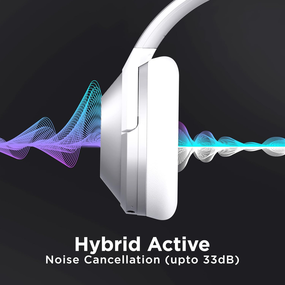 boAt Nirvana 751 ANC Hybrid Active Noise Cancelling Bluetooth Wireless Over Ear Headphones Silver Sterling