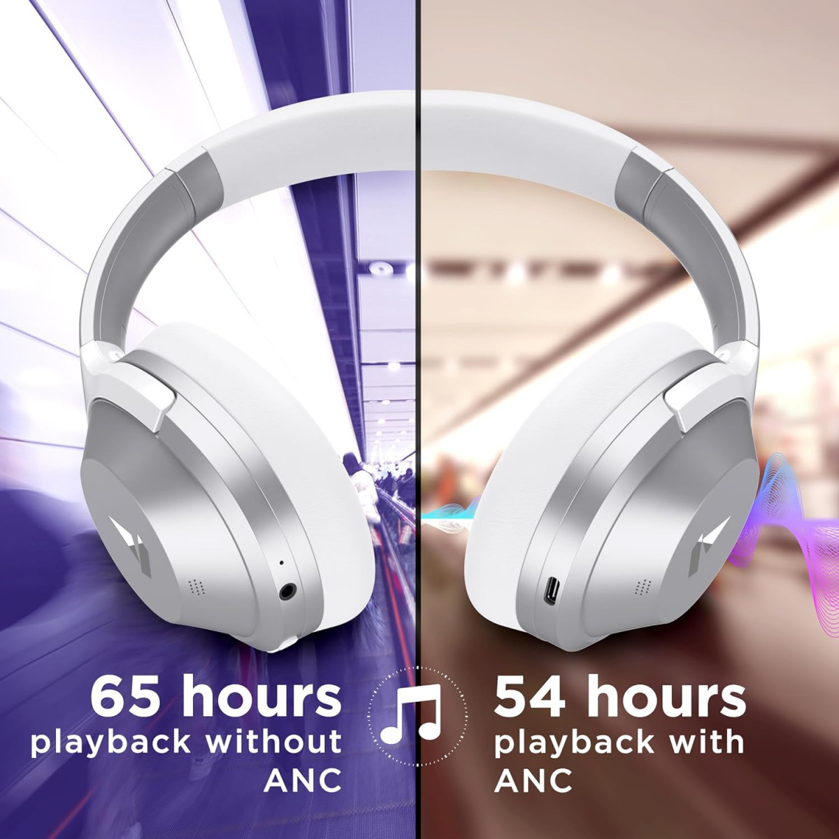 boAt Nirvana 751 ANC Hybrid Active Noise Cancelling Bluetooth Wireless Over Ear Headphones Silver Sterling