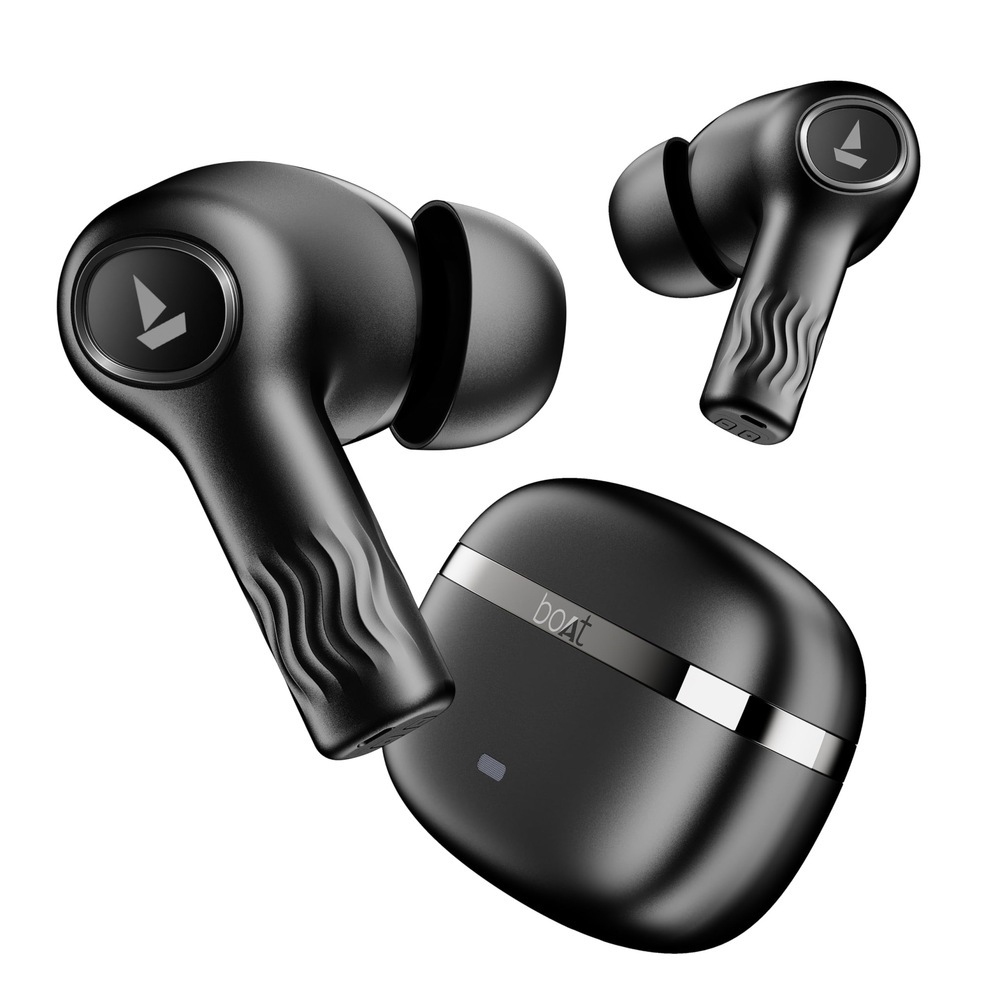 boAt Nirvana Ion 120HRS Battery Crystal Bionic Sound wDual EQ Modes 4Mics ENx App Support Low Latency IPX4 v52 Bluetooth Earbuds TWS Ear Buds Wireless Earphones with mic Charcoal Black