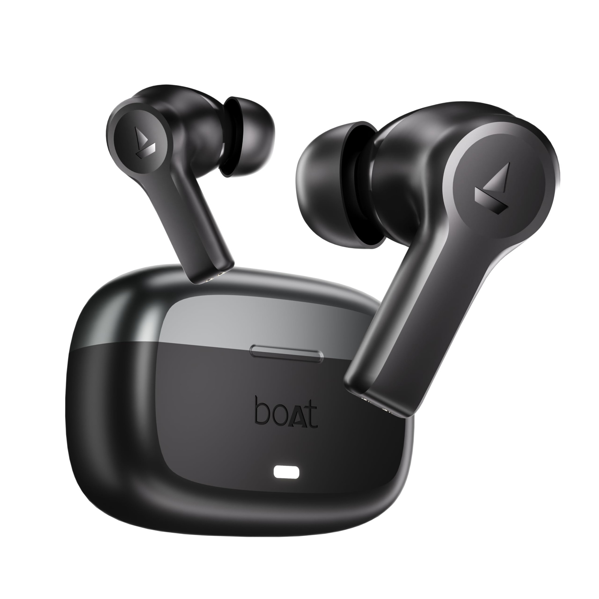 boAt Nirvana Lucid w 32 dB ANC Multi-Point Connectivity in-Ear Detection 60HRS Playback Hearables App 4 Mics ENx IPX5 Truly Wireless in Ear Earbuds TWS Ear BudsGunmetal Black