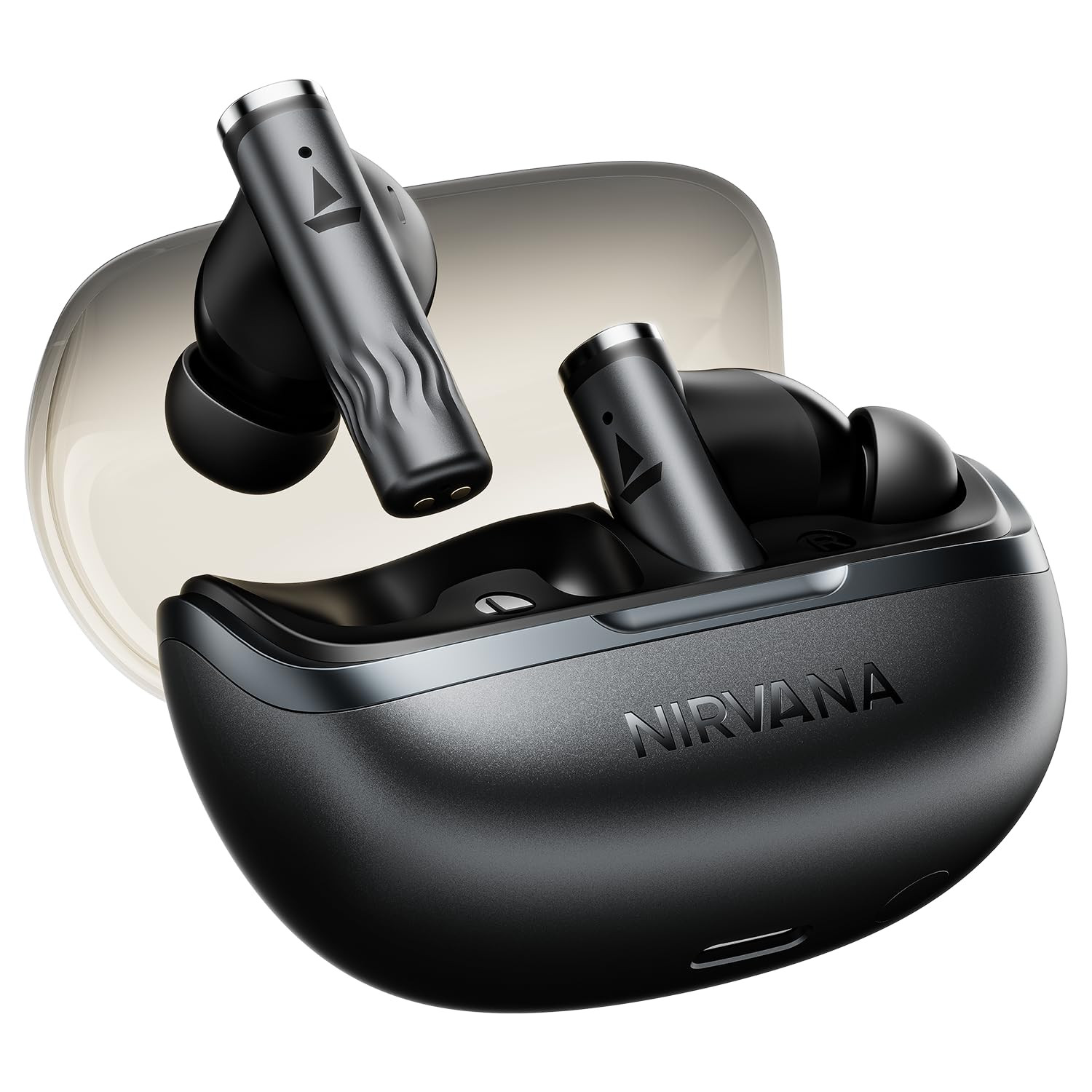 boAt Nirvana Zenith Pro 2025 50dB Hybrid Adaptive ANC Spatial Audio Hi-Res Audio LDAC 6Mics AI-ENx 80 Hrs Battery Bluetooth Earbuds TWS Ear Buds Wireless Earphones with mic Velvet Grey