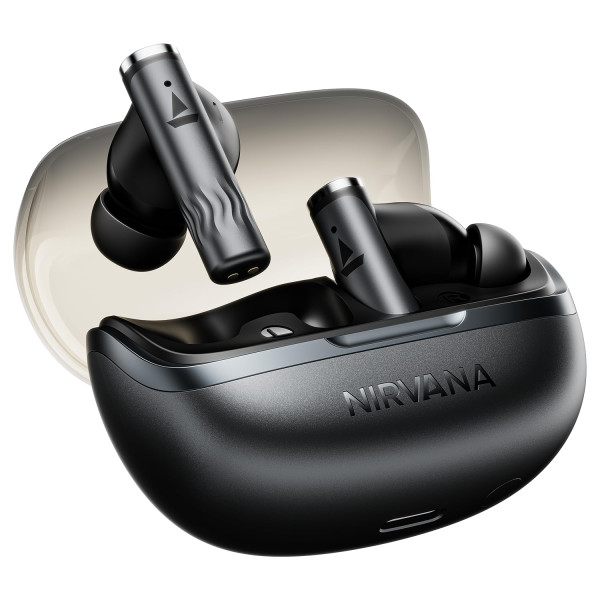 Image of boAt Nirvana Zenith Pro (2025), 50dB Hybrid Adaptive ANC, Spatial Audio, Hi-Res Audio LDAC, 6Mics AI-ENx, 80 Hrs Battery, Bluetooth Earbuds, TWS Ear Buds Wireless Earphones with mic (Velvet Grey)