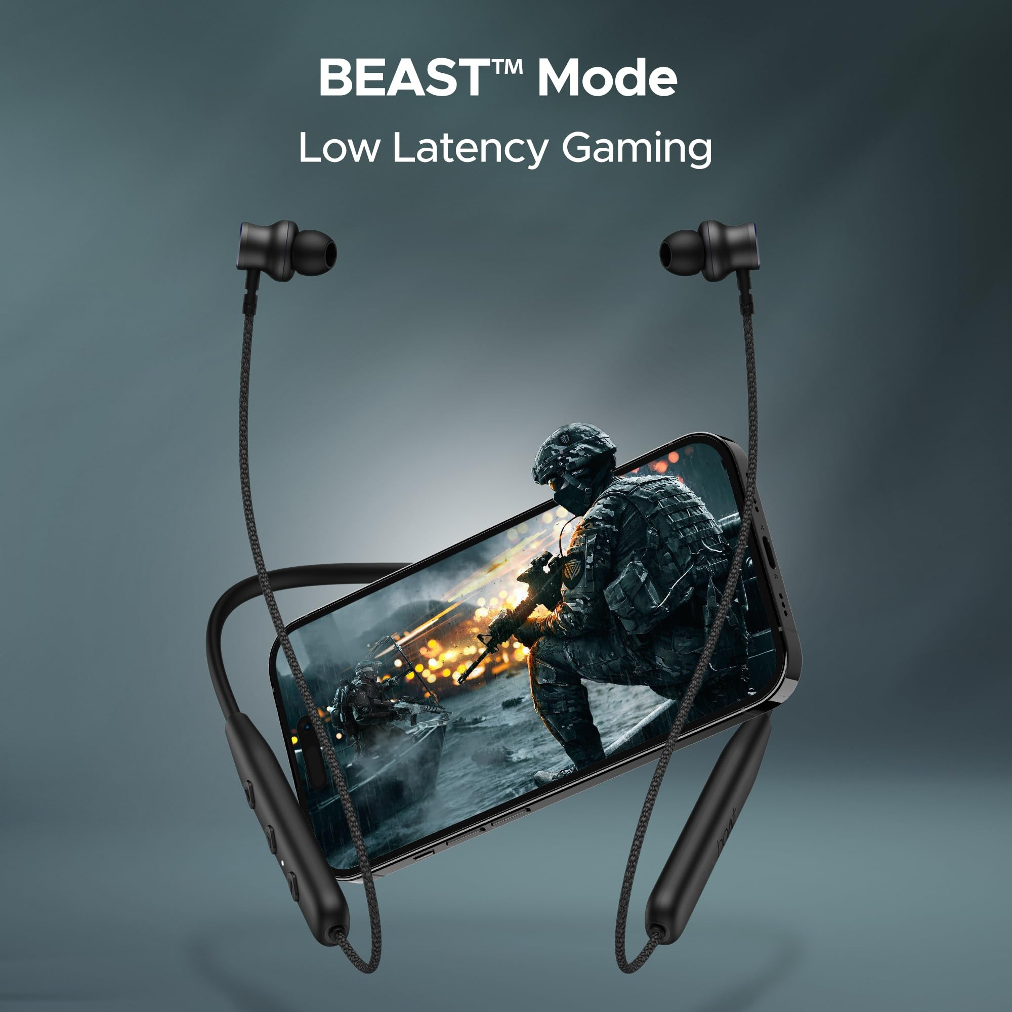 boAt Rockerz 110Rockerz 109 Wireless in Ear Neckband with Up to 60 hrs Playtime Dual Device Pairing ENx Tech ASAP Charging BTv53IPX5Type-C Interface Magnetic Power BudsActive Black