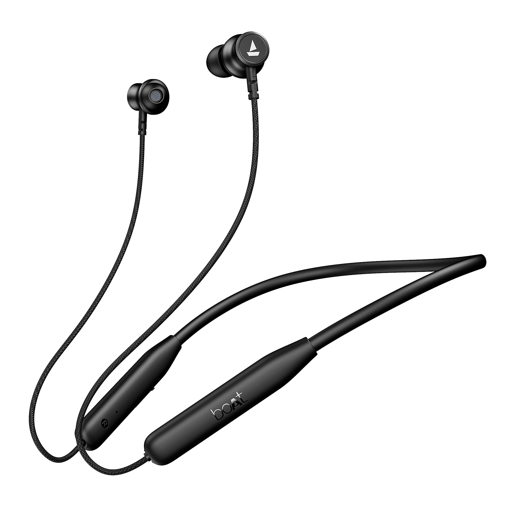 boAt Rockerz 113 2025 Launch 40 Hrs Playback Dual Pair Fast Charge ENx Tech Low Latency Magnetic Buds Bluetooth Neckband Wireless with Mic EarphonesActive Black