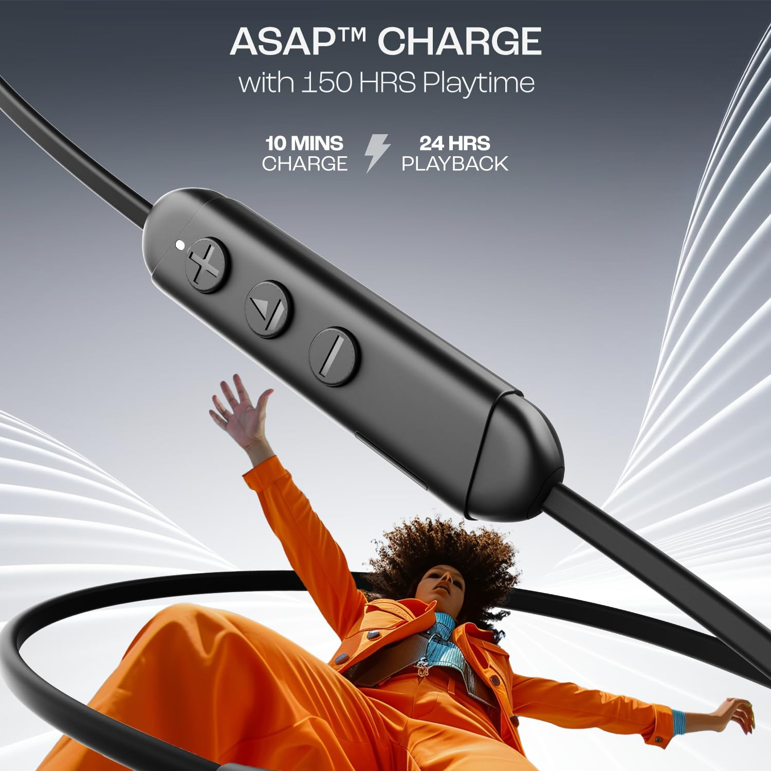 boAt Rockerz 150 Pro Bluetooth Neckband in Ear Earphones w 150hrs Playback Dual EQ Modes Crystal Bionic Sound by HiFi DSP 5 AI-ENx Technology Dual PairingBeast ModeASAP ChargeBlack