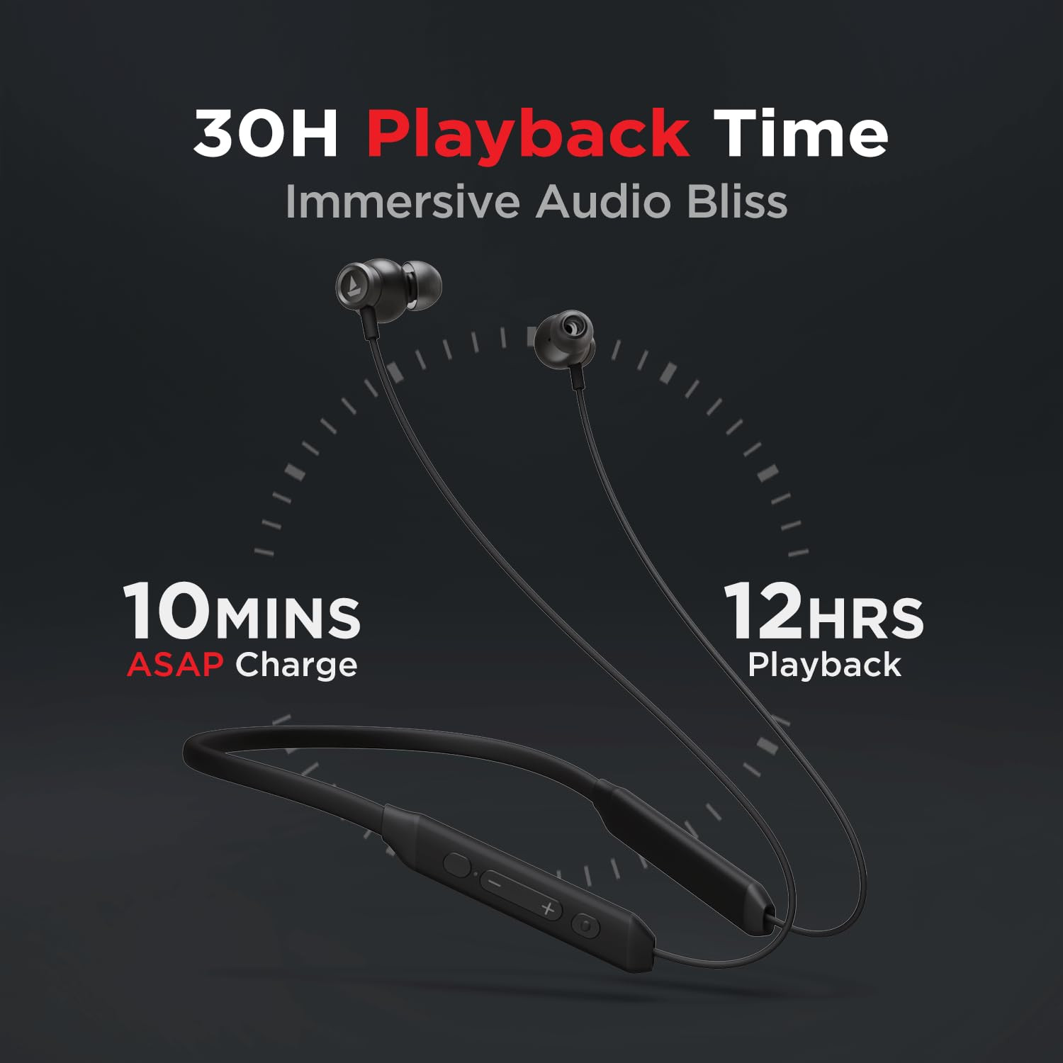 boAt Rockerz 205 Pro in Ear Bluetooth Neckband with Mic Beast ModeLow Latency Upto 65ms ENx Tech for Clear Voice Calls30 Hours Playtime ASAP Charge10mm DriversDual Pairing IPX5Active Black