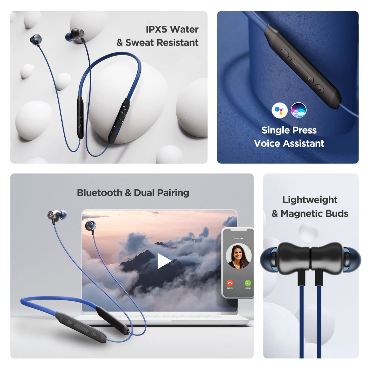 boAt Rockerz 205 Pro in Ear Bluetooth Neckband with Mic Beast ModeLow Latency Upto 65ms ENx Tech for Clear Voice Calls30 Hours Playtime ASAP Charge10mm DriversDual Pairing IPX5Buoyant Blue