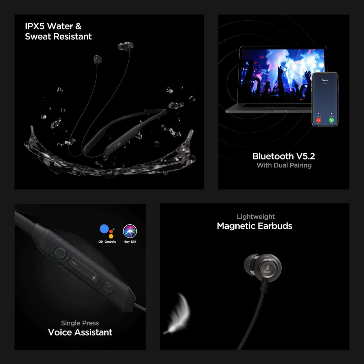 boAt Rockerz 205 Pro in Ear Bluetooth Neckband with Mic Beast ModeLow Latency Upto 65ms ENx Tech for Clear Voice Calls30 Hours Playtime ASAP Charge10mm DriversDual Pairing IPX5Active Black