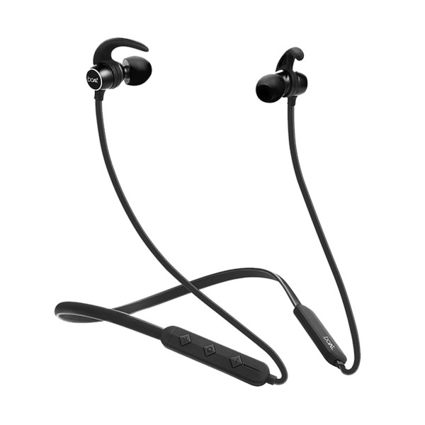 Image of boAt Rockerz 255 in Ear Bluetooth Neckband with Upto 6 Hours Playback, Secure Fit, IPX5, Magnetic Earbuds, BT v5.0 and Voice Assistant(Active Black)