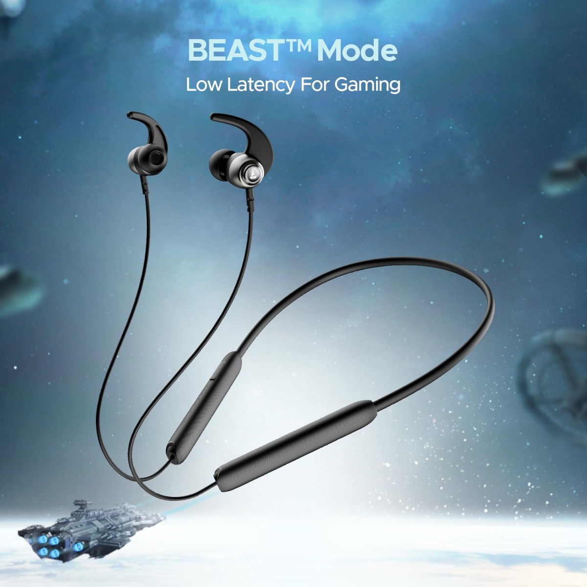 boAt Rockerz 268 Bluetooth in Ear Earphones with Beast Mode ENx Mode ASAP Charge Upto 25 Hours Playback Signature Sound BTv52 IPX5Active Black