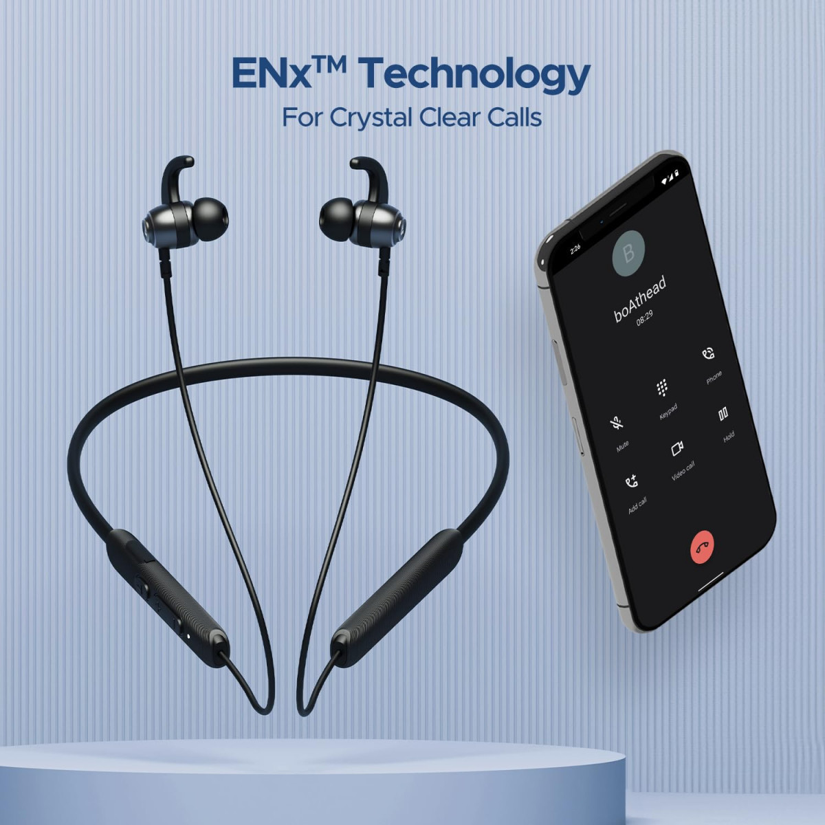 boAt Rockerz 268 Bluetooth in Ear Earphones with Beast Mode ENx Mode ASAP Charge Upto 25 Hours Playback Signature Sound BTv52 IPX5Active Black