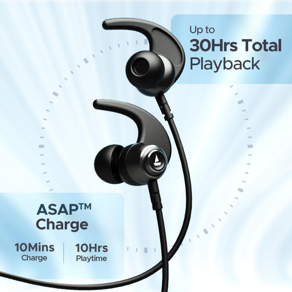 boAt Rockerz 268 Bluetooth in Ear Earphones with Beast Mode ENx Mode ASAP Charge Upto 25 Hours Playback Signature Sound BTv52 IPX5Active Black