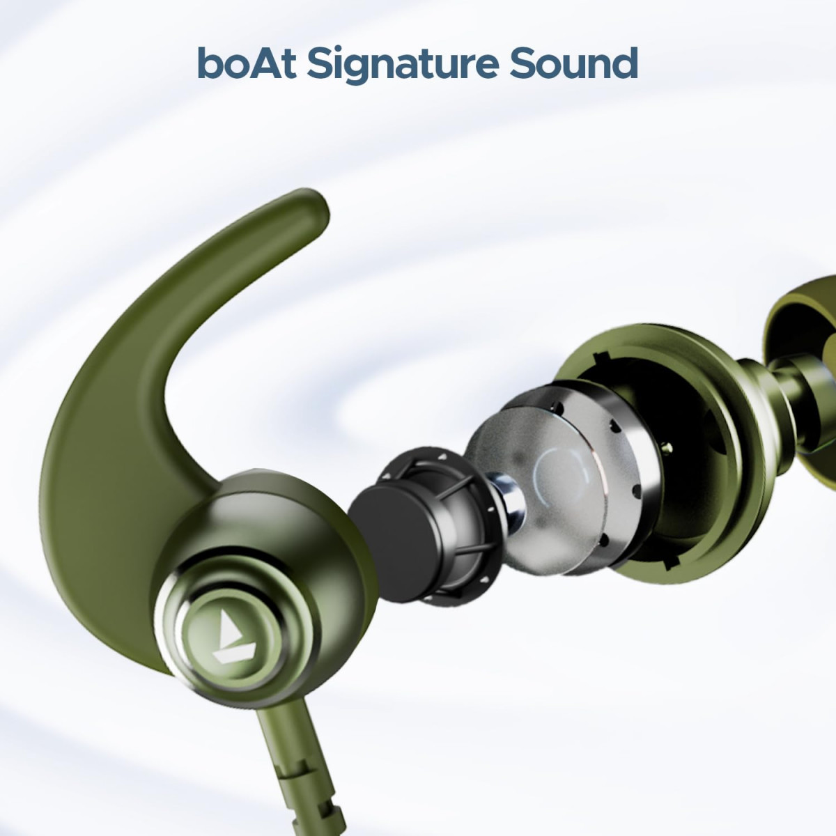 boAt Rockerz 268 Bluetooth in Ear Earphones with Beast Mode ENx Mode ASAP Charge Upto 25 Hours Playback Signature Sound BTv52 IPX5Fern Green