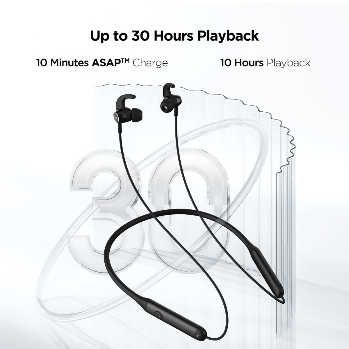 boAt Rockerz 330 in-Ear Bluetooth Neckband with Upto 30 Hours Playtime ASAP Charge Signature Sound Dual Pairing IPX5 with Mic Active Black