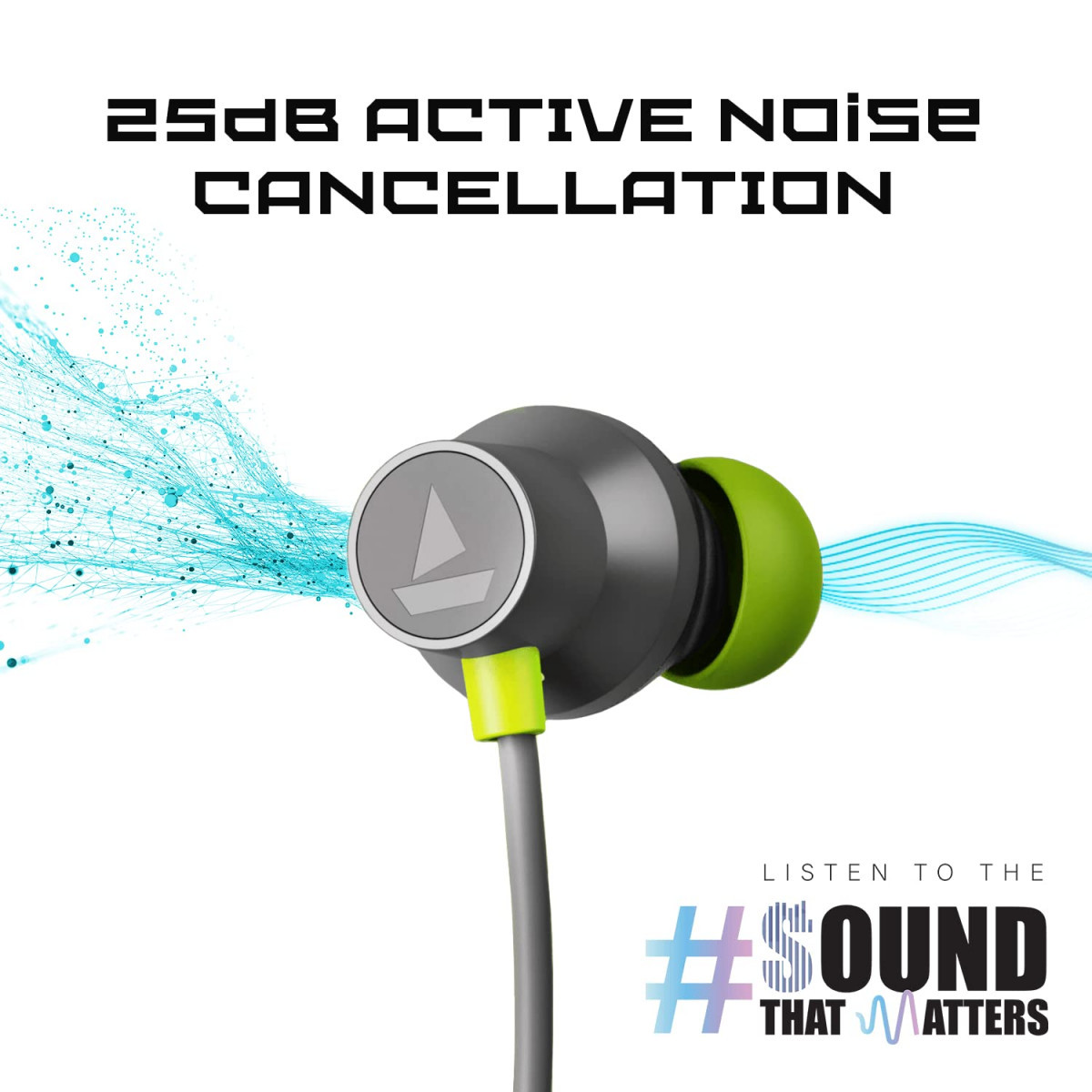 boAt Rockerz 330ANC Bluetooth in Ear Neckband with mic Crystal Bionic Sound Powered by Dirac Opteo Active Noise Cancellation 13mm Drivers ASAP Charge 24H Playback ENx TechFunky Grey