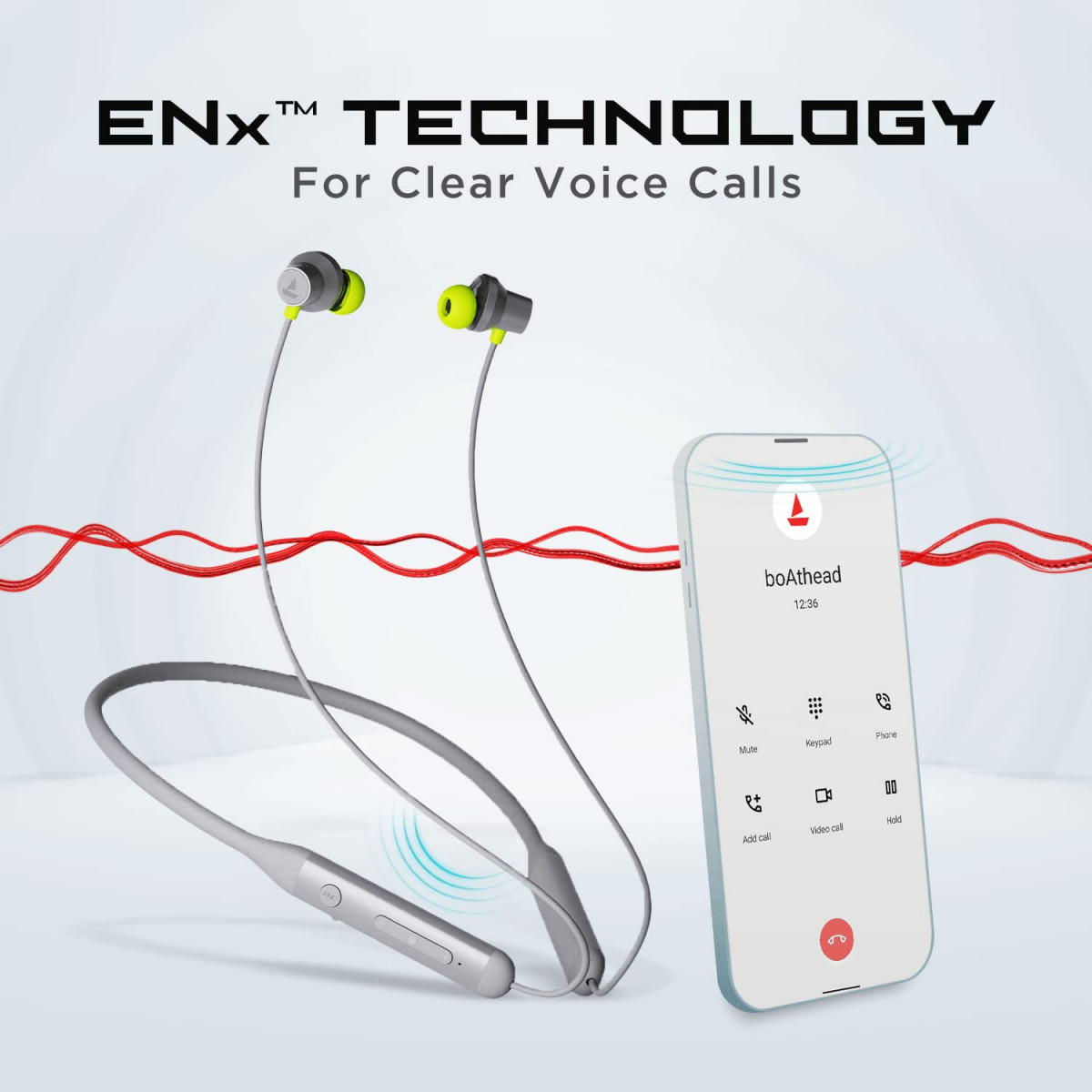 boAt Rockerz 330ANC Bluetooth in Ear Neckband with mic Crystal Bionic Sound Powered by Dirac Opteo Active Noise Cancellation 13mm Drivers ASAP Charge 24H Playback ENx TechFunky Grey