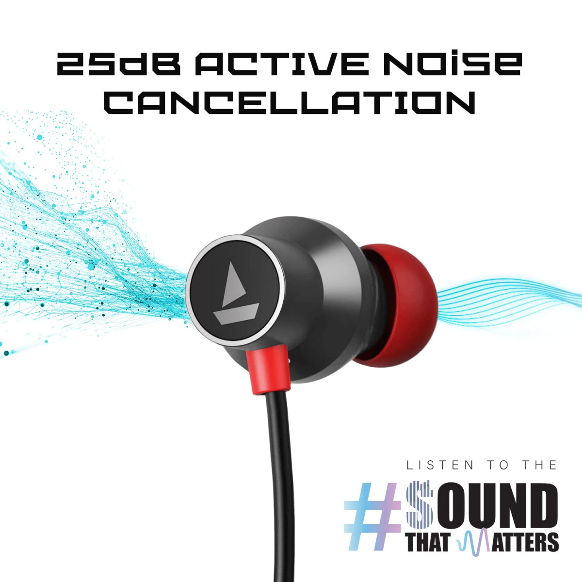 boAt Rockerz 330ANC Bluetooth Neckband in Ear Earphones with mic Crystal Bionic Sound Powered by Dirac Opteo ANC 13mm Drivers ASAP Charge 24H Playback ENx TechGunmetal Black