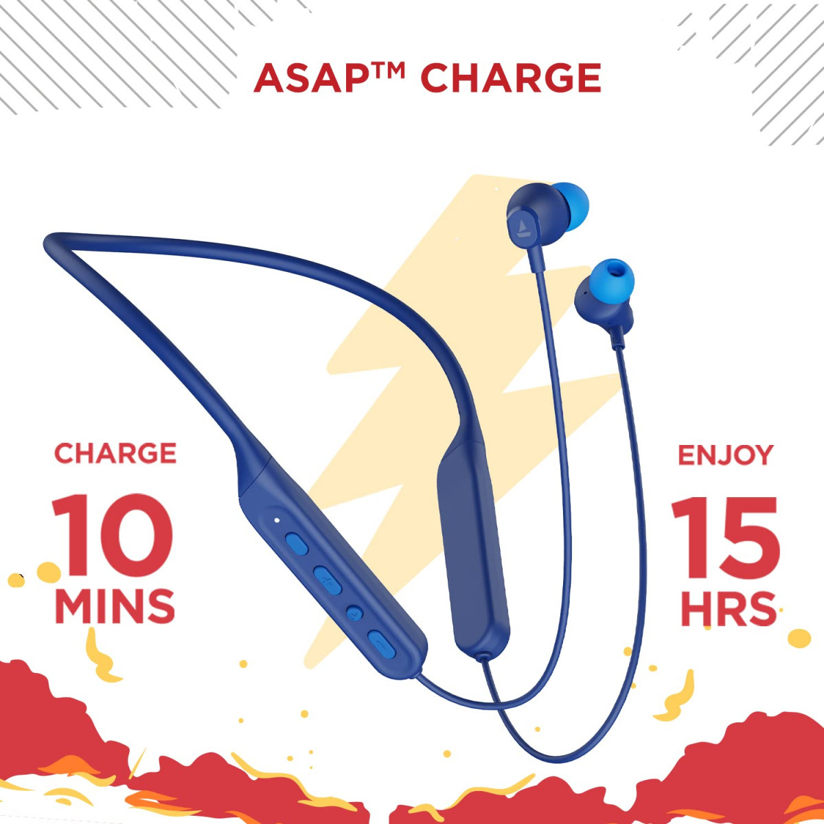 boAt Rockerz 378 Bluetooth Neckband with Spatial Bionic Sound Tuned by THX Beast Mode ASAP Charge Signature Sound 25 Hours Playtime BT v51Midnight Blue