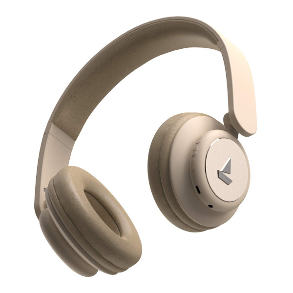 Image of boAt Rockerz 450R On Ear Wireless Headphones with 15 Hours Battery, 40mm Drivers, Padded Ear Cushions, Easy Access Controls and Voice Assistant(Hazel Beige)