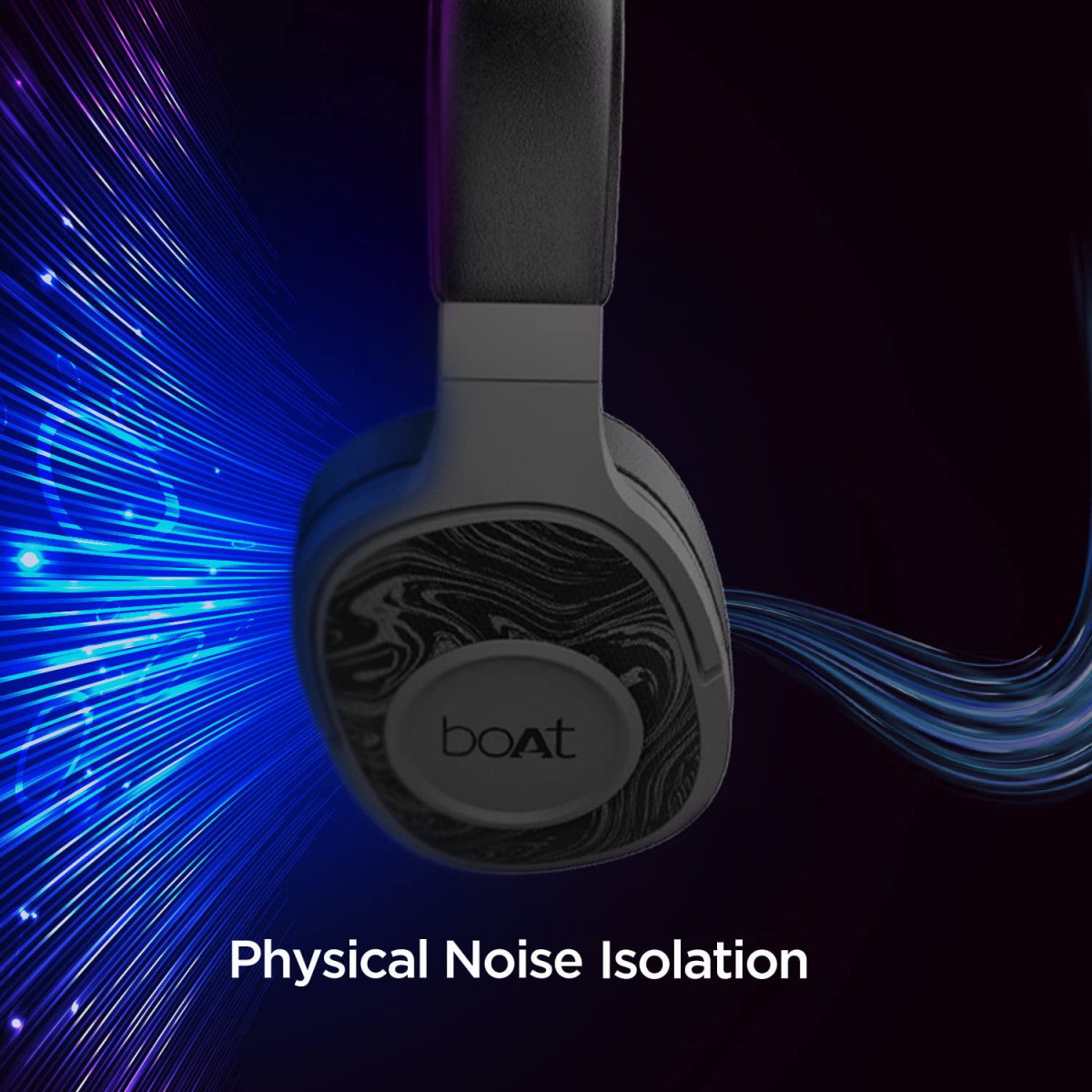 boAt Rockerz 550 Over Ear Bluetooth Headphones with Upto 20 Hours Playback Black