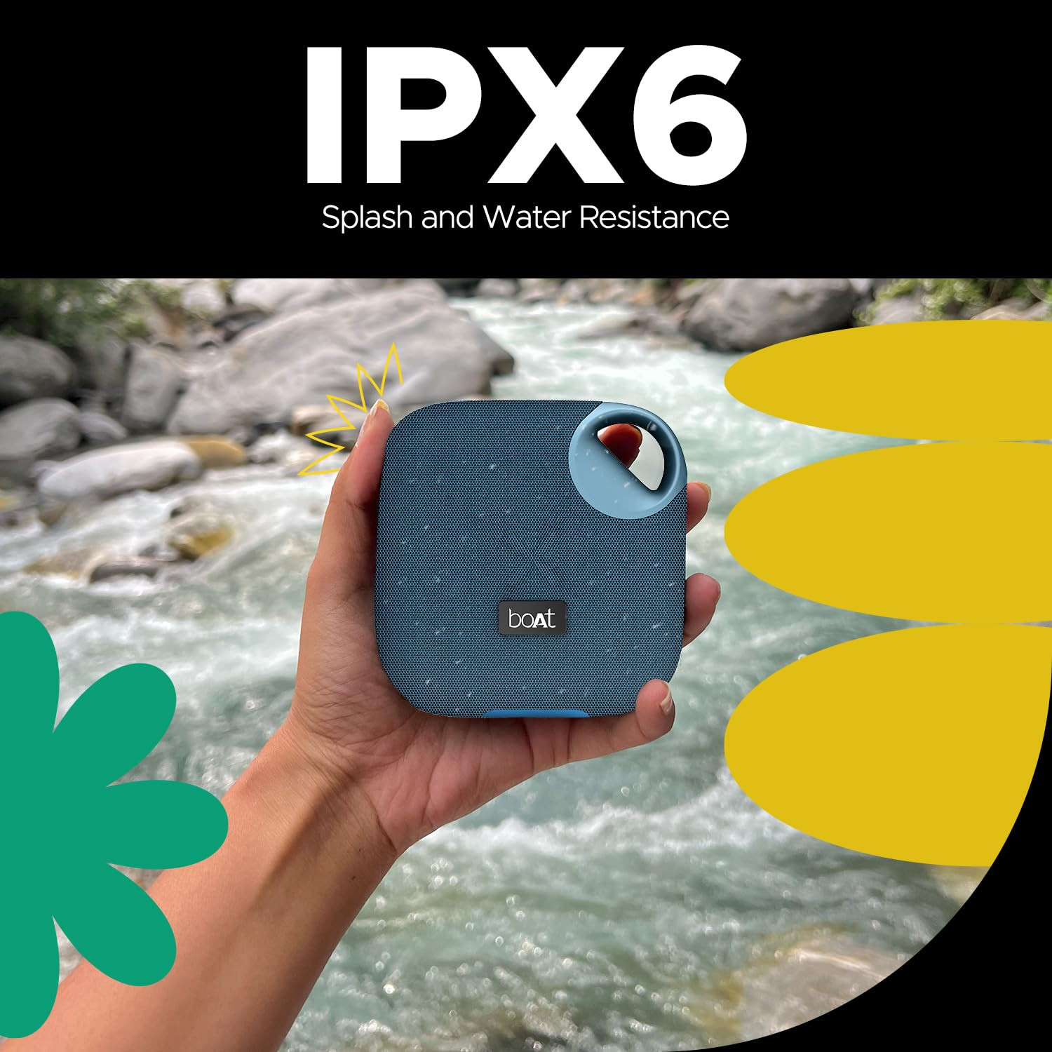 boAt Stone 193 Pro Stone190 Pro with 5W Signature Sound Up to 12hrs of Playtime TWS Feature Built-in Mic Bluetooth v53 AUX Port TF Card IPX6 Type-C Bluetooth Speaker Tropical Blue