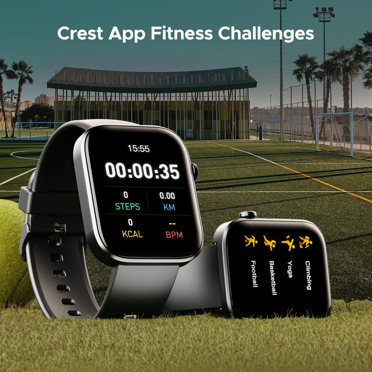 boAt Storm Call 3 wTurn-by-Turn Navigation 183 46 cm HD Display Bluetooth Calling Crest OS QR Tray Watch Face Studio Coins Emergency SOS Smart Watch for Men WomenActive Black