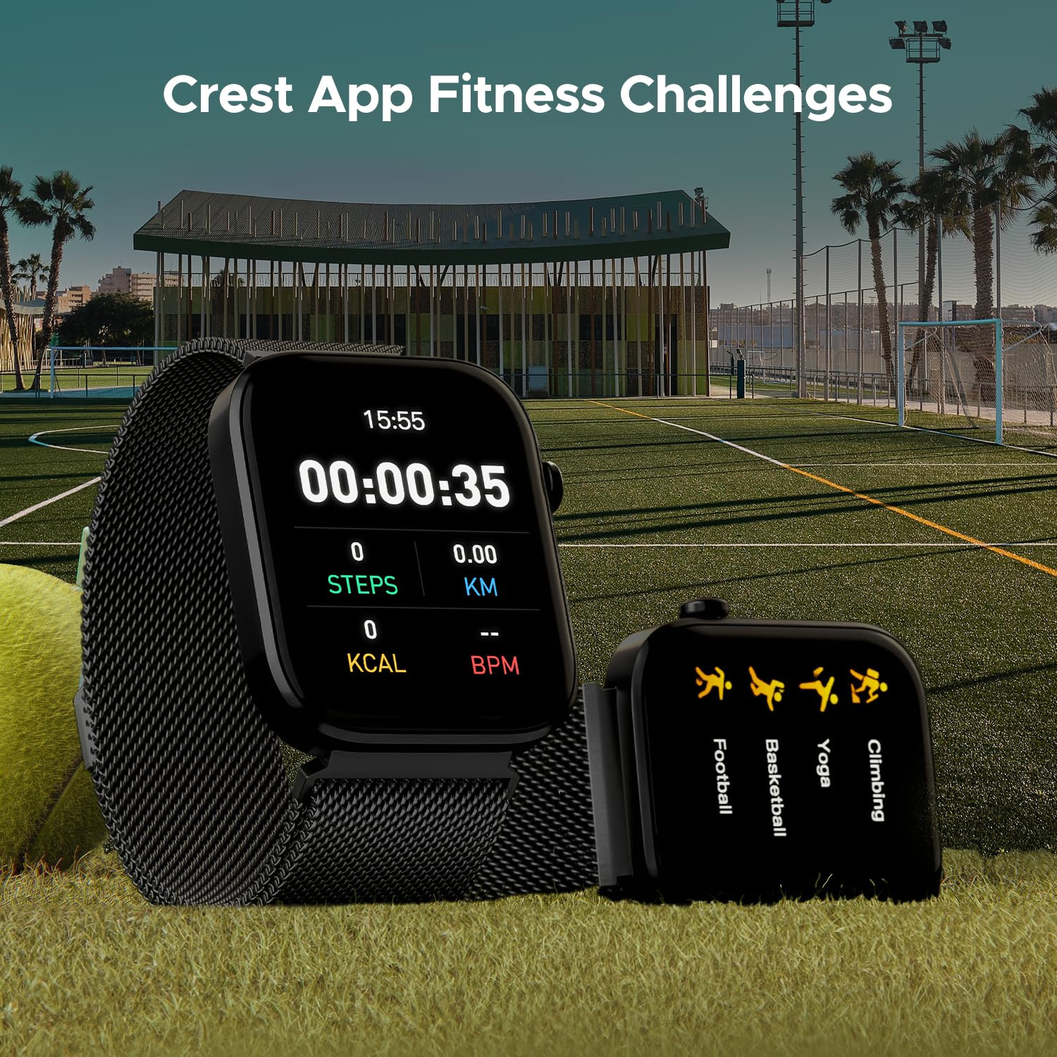 boAt Storm Call 3 wTurn-by-Turn Navigation 183 46 cm HD Display Bluetooth Calling Crest OS QR Tray Watch Face Studio Coins Emergency SOS Smart Watch for Men WomenBlack Metal