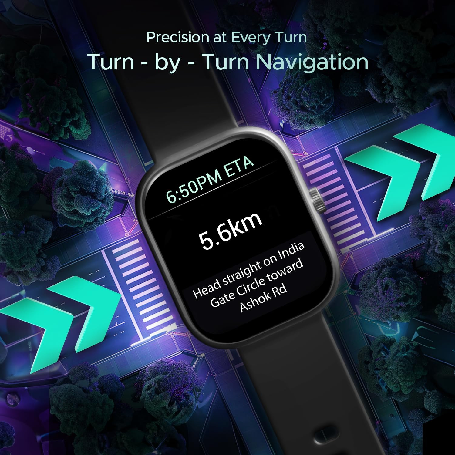 boAt Wave Sigma 3 wTurn-by-Turn Navigation 201 HD Display Bluetooth Calling Crest OS QR Tray Watch Face Studio Coins Emergency SOS Smart Watch for Men WomenActive Black