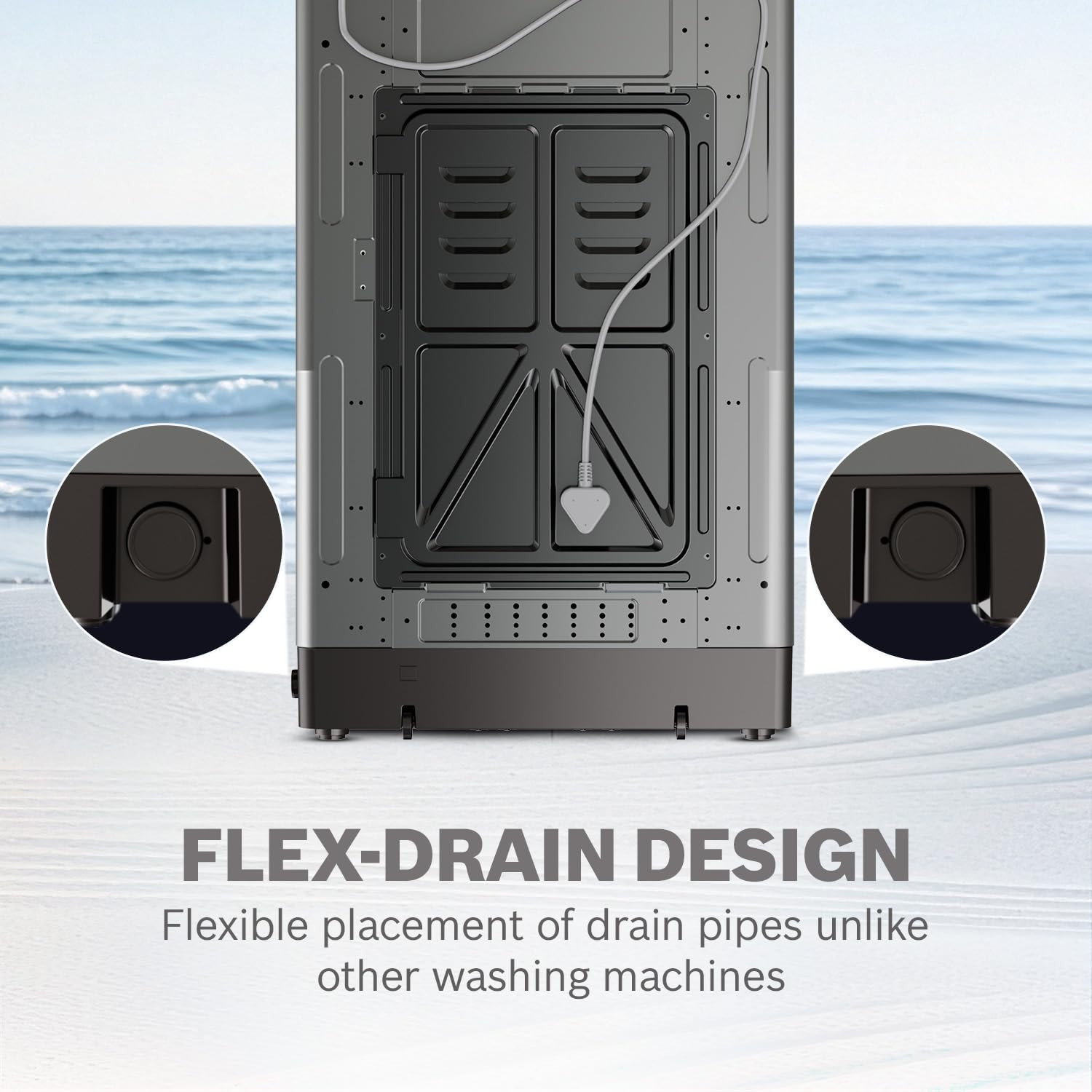 Bosch 7 kg 5 Star Fully Automatic Top Load Washing MachinePowerWave WashInbuilt Dual Lint Filter Stainless Steel VarioDrum with 5 fin Pulsator Water Save Flex Drain Dark Grey WOE70AH0IN
