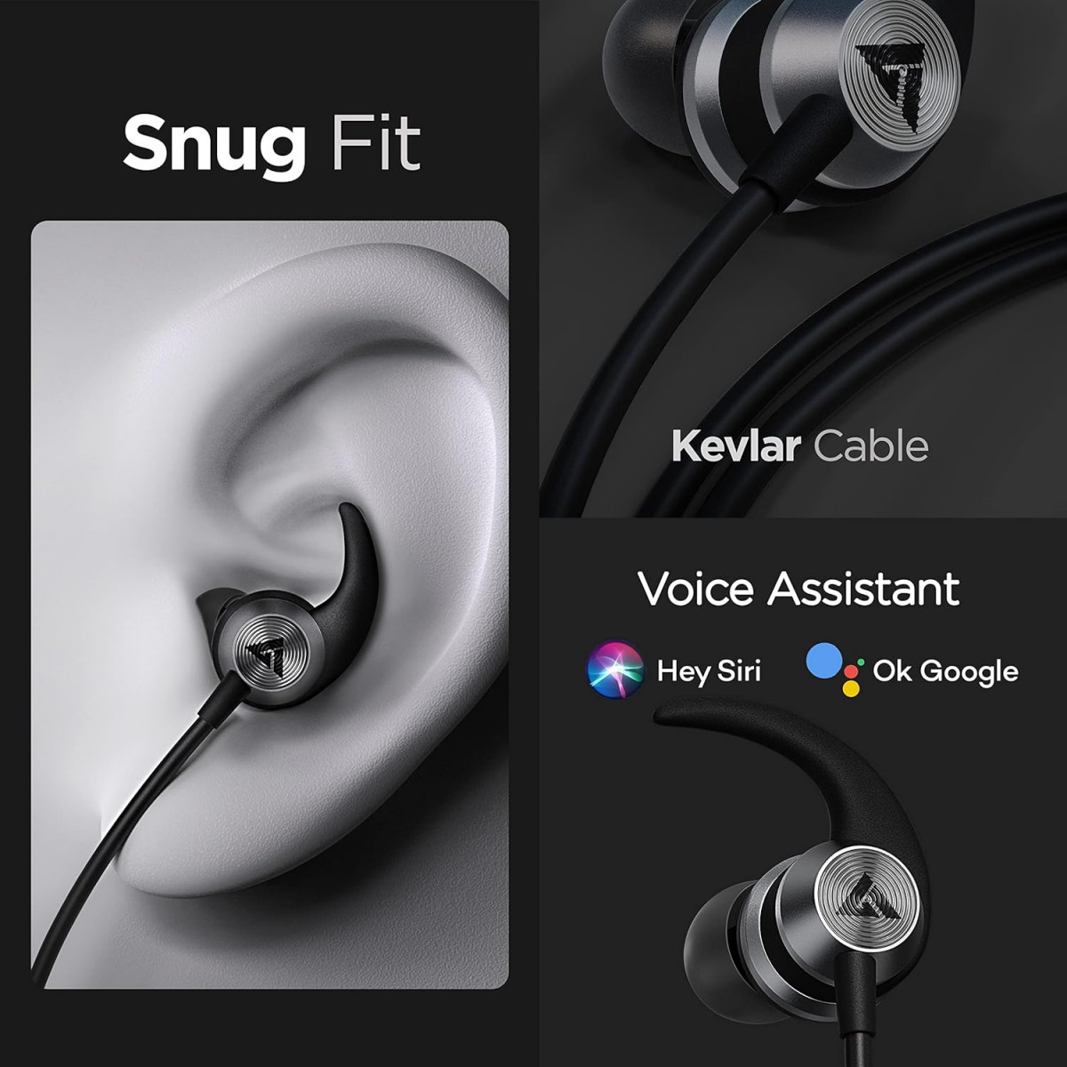 Boult Audio BassBuds X1 in-Ear Wired Earphones with 10mm Extra Bass Driver and HD Sound with micBlack