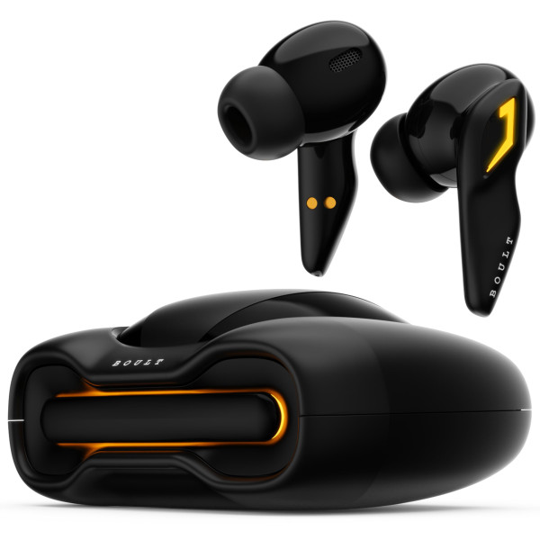 Image of Boult Audio UFO Truly Wireless in Ear Earbuds with 48H Playtime, Built-in App Support, 45ms Low Latency Gaming, 4 Mics ENC, Breathing LEDs, 13mm Bass Drivers Ear Buds TWS, Made in India (Black Gloss)