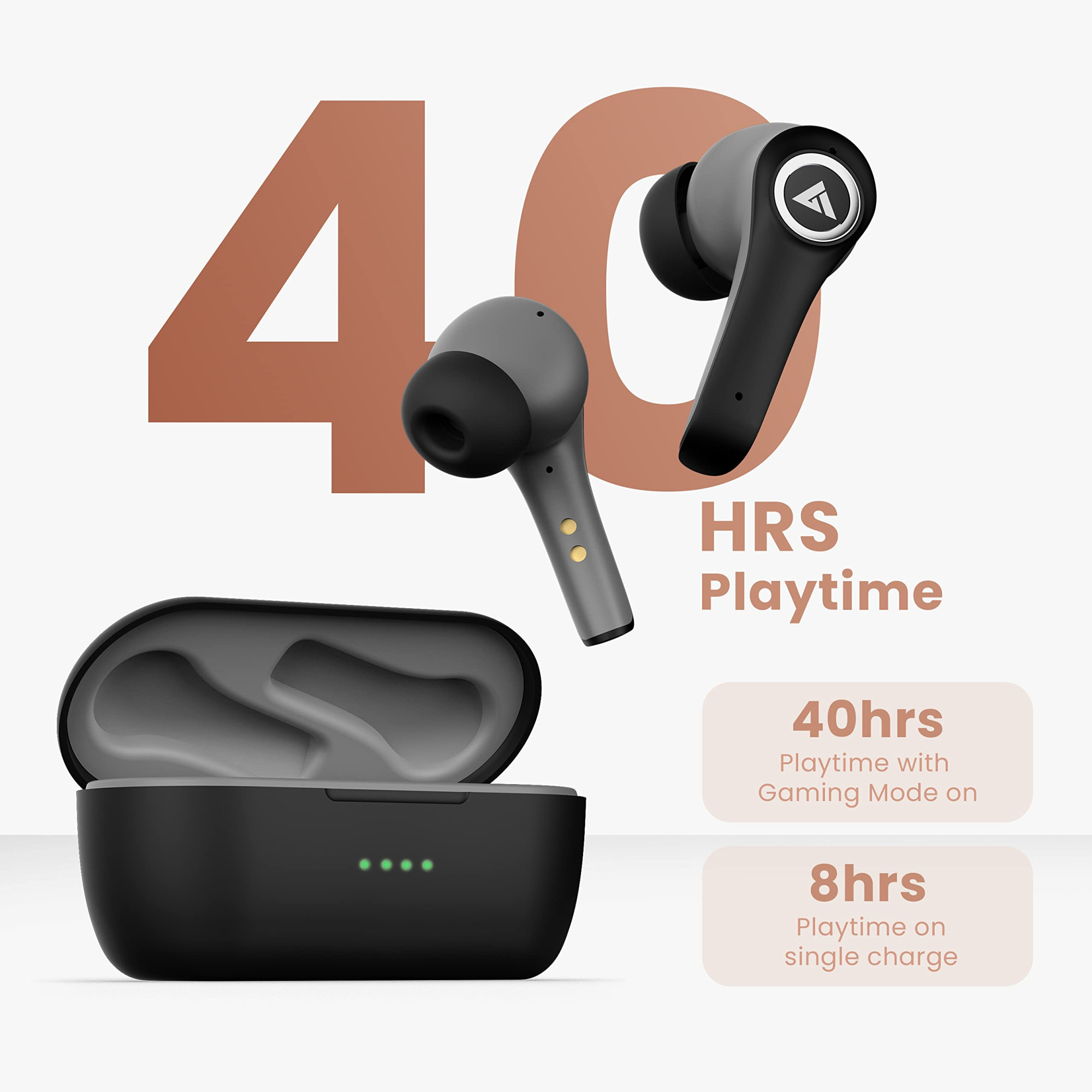 Boult Audio X50 True Wireless in Ear Earbuds with 40H Playtime Quad Mic ENC 45ms Xtreme Low Latency Made in India Type-C Fast Charging 3 Equalizer Modes Rock BoomX Hi-Fi BT 51 Black